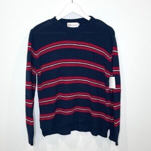 Cotton Emporium Striped Knit Crew Neck Sweater
